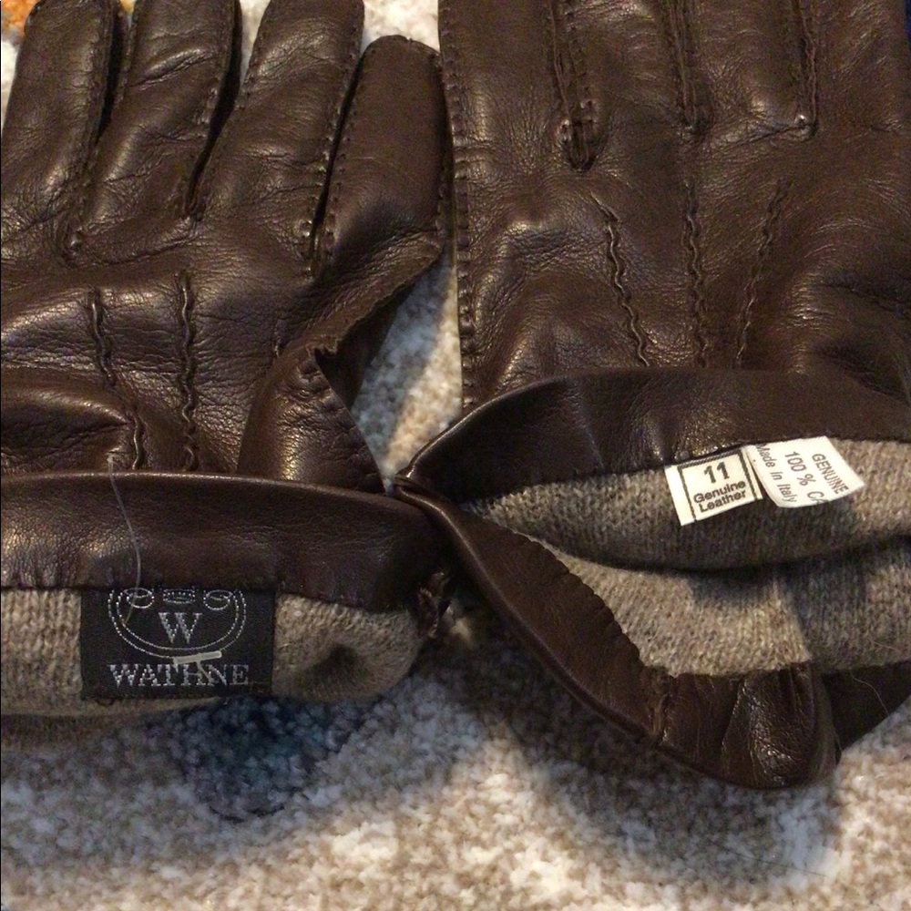 Vintage Wathne Leather Cashmere Men’s Gloves Sz 11 - Picture 8 of 11